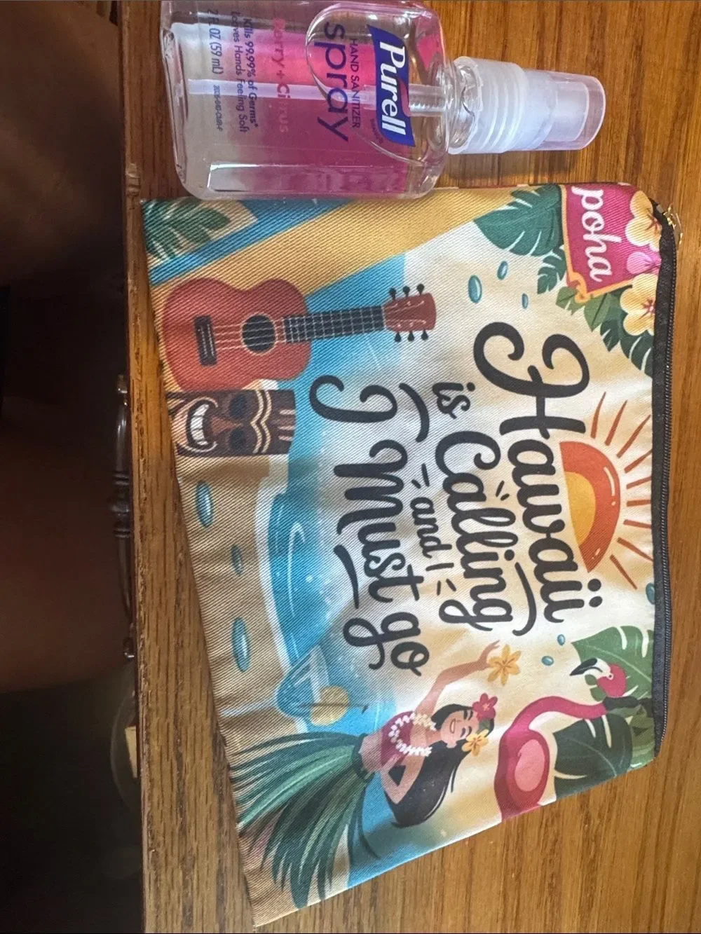 Hawaii Is Calling Colorful Zip Pouch